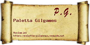 Paletta Gilgames névjegykártya